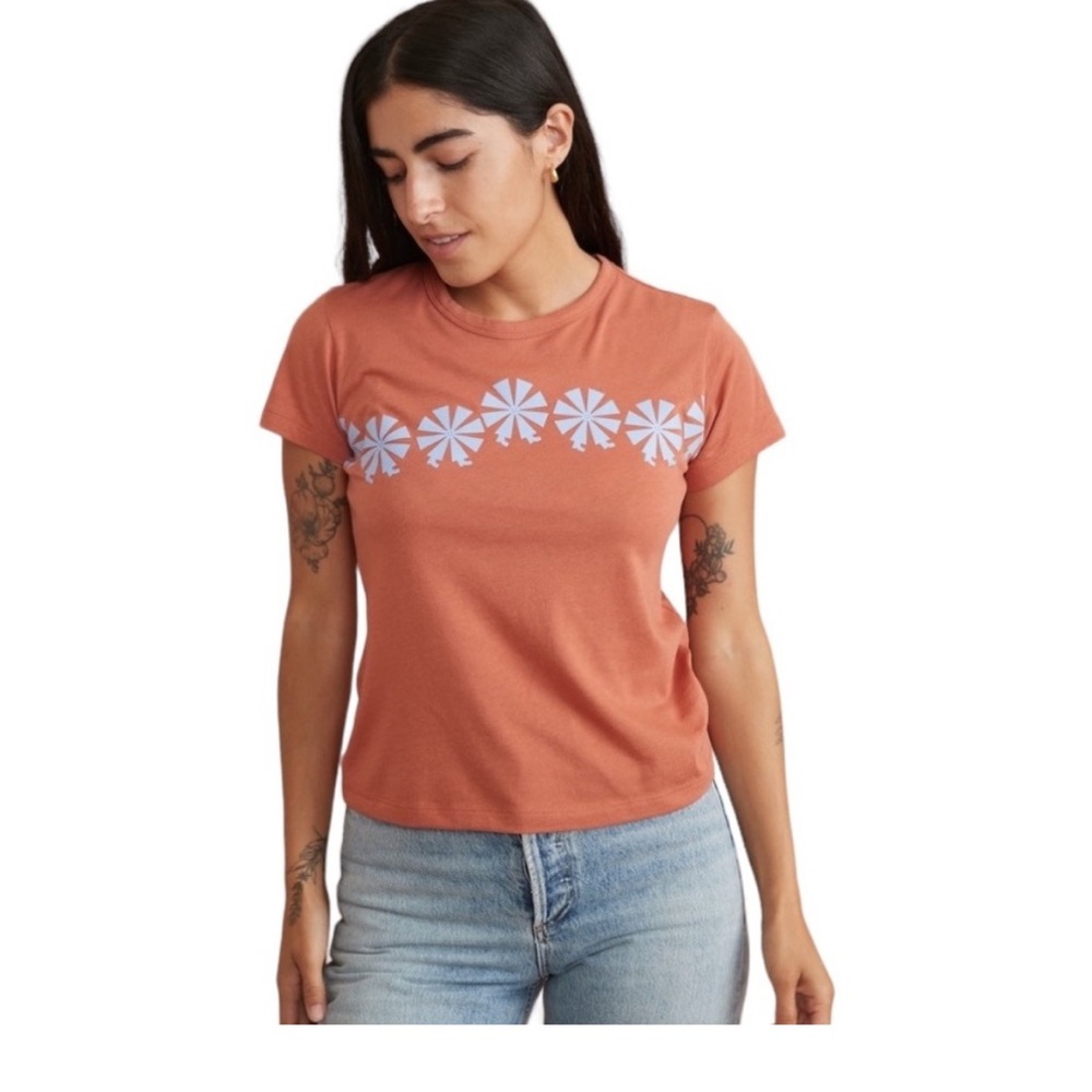 Marine Layer Sun Classic Crew Graphic Tee in Rosewood L